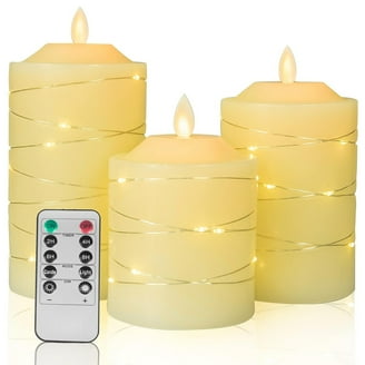 Christmas Window Candles - 6 Pack, Christmas LED Taper Candles With Timer & Stands, Flickering Flameless Candles With Remote Control, Battery Operated Candles, Indoor Xmas Holidays Decorations (Gold