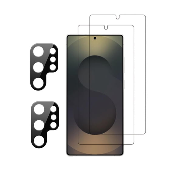 PAPAUTOP [2 Pcs] HD Clear Anti-Scratch Tempered Glass Screen Protector with Camera Protector for Samsung Galaxy S25 Ultra 2025