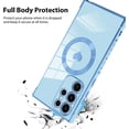 thumbnail image 3 of for Samsung Galaxy S23 Ultra 5G Case [Support Magsafe] Love Heart Pattern Magnetic Plating Electroplate Luxury Elegant Case Camera Protector Soft Shockproof Protective Corner Cover -Blue, 3 of 11
