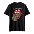 thumbnail image 1 of The Rolling Stones - Camiseta Lengua de Estampado de Leopardo de Algodón para Adultos Unisex (Negro), 1 of 2