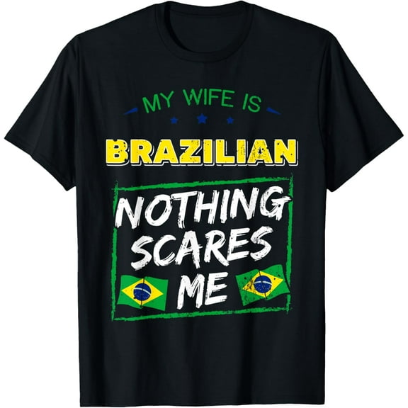 My Wife Is Brazilian Brazil Heritage Roots Flag Pride Short Sleeve T-Shirt