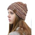 thumbnail image 3 of Trendy Warm Chunky Soft Stretch Cable Knit Slouchy Beanie Skully HAT20A-Metallic Gold Mix, 3 of 3