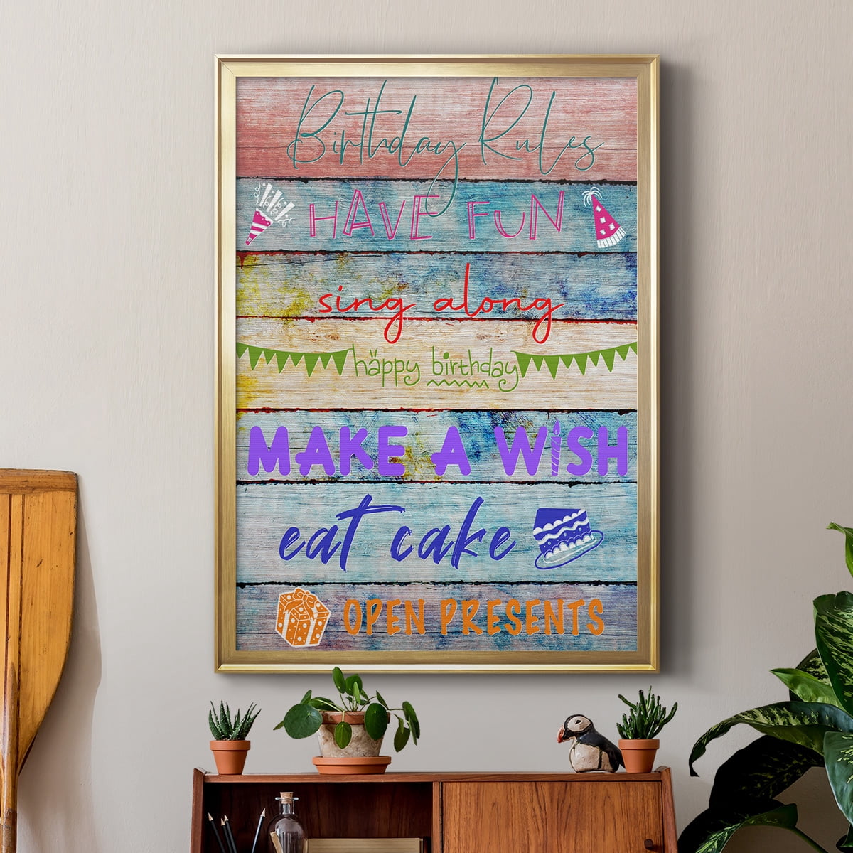 Birthday Rules Premium Framed Print - Ready to Hang