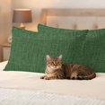 thumbnail image 3 of Pack of 2 Outdoor Pillow Covers 20x12 Inch Waterproof Dark Green Burlap Texture Throw Pillow Covers,Decorative Couch Pillow Shams Protectors Farmhouse Vintage Green Patio Pillowcases Cushion Covers, 3 of 8