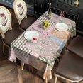 thumbnail image 3 of Pioneer Flower Floral Print Pattern Rectangle Tablecloth 60"x120",Waterproof Polyester Rectangle Table Cloth, Wipeable Spillproof Polyester Tablecloth for Dining, Camping, Indoor and Outdoor, 3 of 6