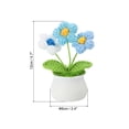 thumbnail image 2 of Uxcell Crochet Flowers Potted, Handmade Knitted Mini Potted Plants Puff Knitting Artificial Flowers, White Blue, 2 of 6