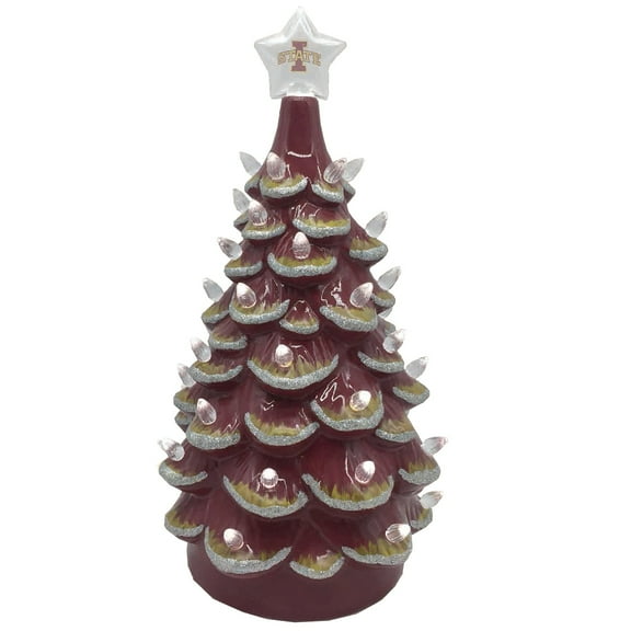 14 inch Iowa State Ceramic Tree - red