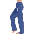 thumbnail image 2 of WXLWZYWL Plus Size Pajamas Pants for Women Bowknot Print High Waisted Sleep Bottoms Wide Leg Loose Comfy Lounge Trousers Loungewear, 2 of 6