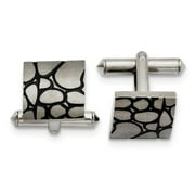 BLACK BOW JEWELRY COMPANY Titanium Black Enameled Cuff Links