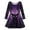 00-Black290, variant on WOYY Halloween Girls Long Sleeve Dress Cat Graphic Midi A Line Dress, Black, Sizes 3-14