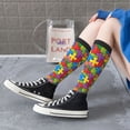 thumbnail image 7 of Womens Autism Awareness Puzzle Piece Pattern Knee High Socks Comfy Thermal Boot Long Socks, 7 of 7