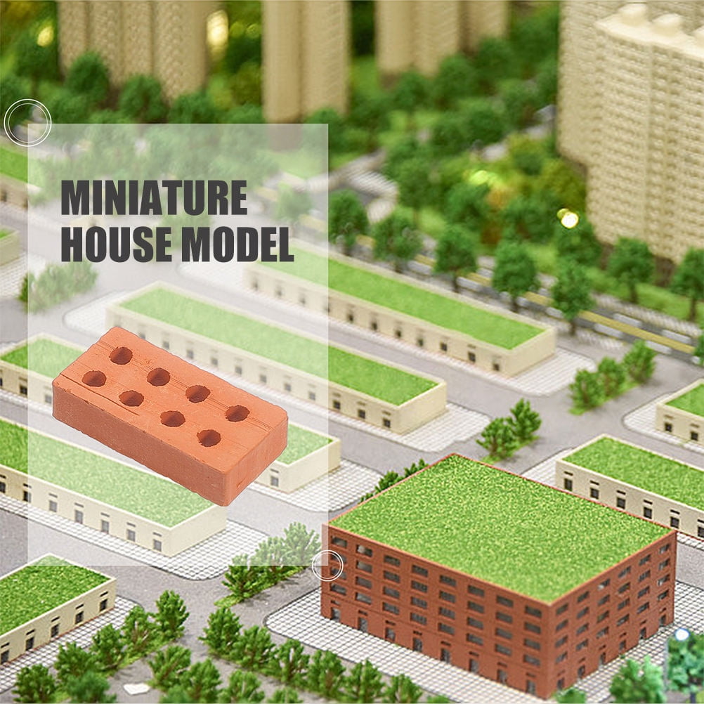 TABLZONE 25Pcs Miniature Building Block Model Light Brown Ceramic for DIY Building Diorama Supplies