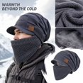 thumbnail image 2 of Unisex Knitted Hat & Mask Light Beanie with Ear Neck & Cheek Coverage for Cold Weather Outdoor Snow Sports., 2 of 4