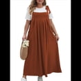 thumbnail image 2 of Vestido de Verano para Mujer, Talla Grande, Informal, Sin Mangas, con Tirantes Finos, para Playa Caqui 4XL, 2 of 7