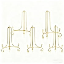 RYLZX 5Pack Plate Stands For Display Plate Holder 6 '',Picture Frame Stand of Metal Frame and Artworks Small Easel for Book Tabletop Art Picture Photo Platter Golden