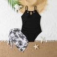 thumbnail image 4 of Girls Swimsuits Hawiian Coconut Print Ne Piece With Mesh Skirt Qick Dry Beach Big Kids Swimwear Black, 4 of 9