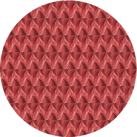 Ahgly Company Machine Washable Indoor Round Transitional Red Area Rugs, 4' Round