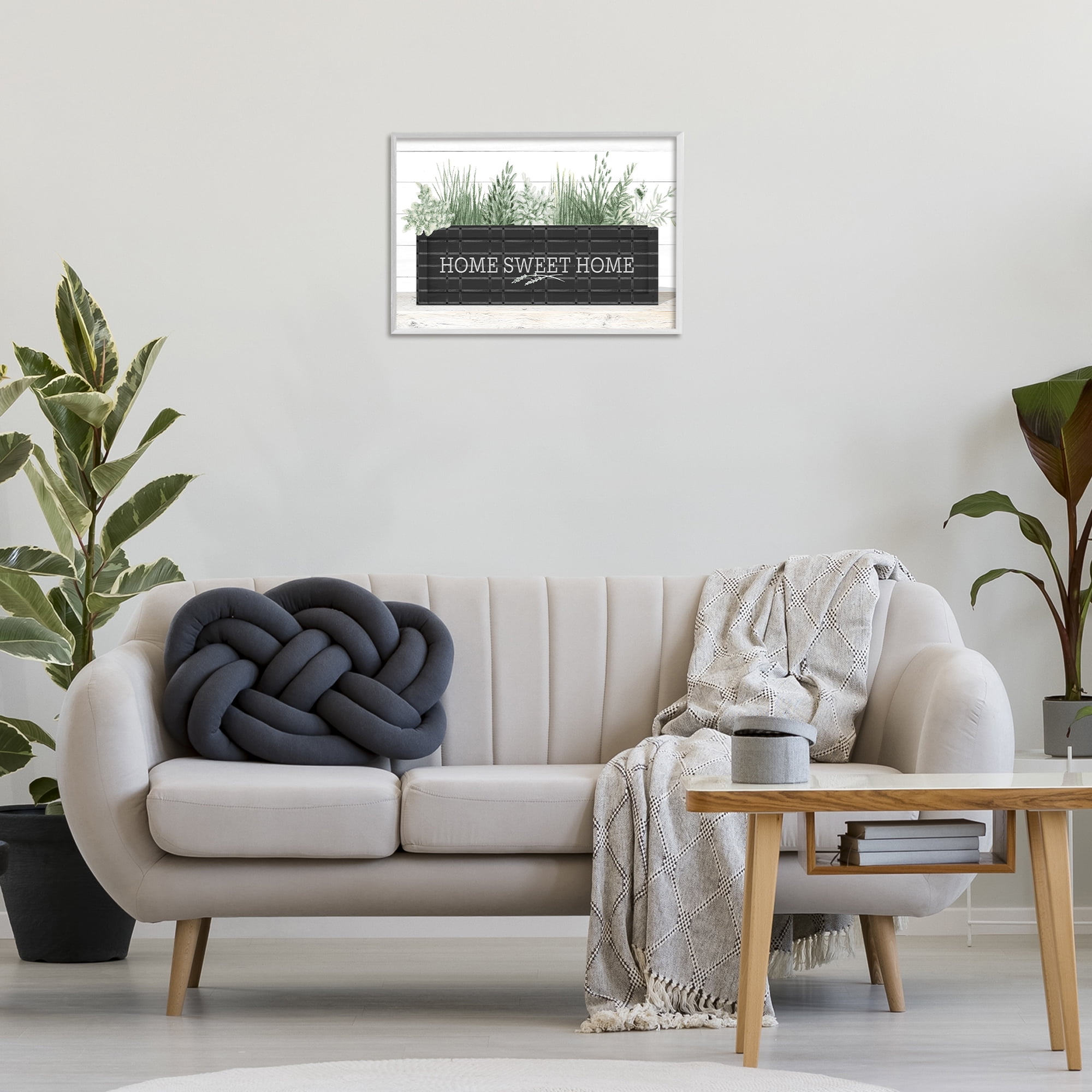 Stupell Industries Sweet Home Garden Box Botanical & Floral Painting White Framed Art Print Wall Art, 24 x 16