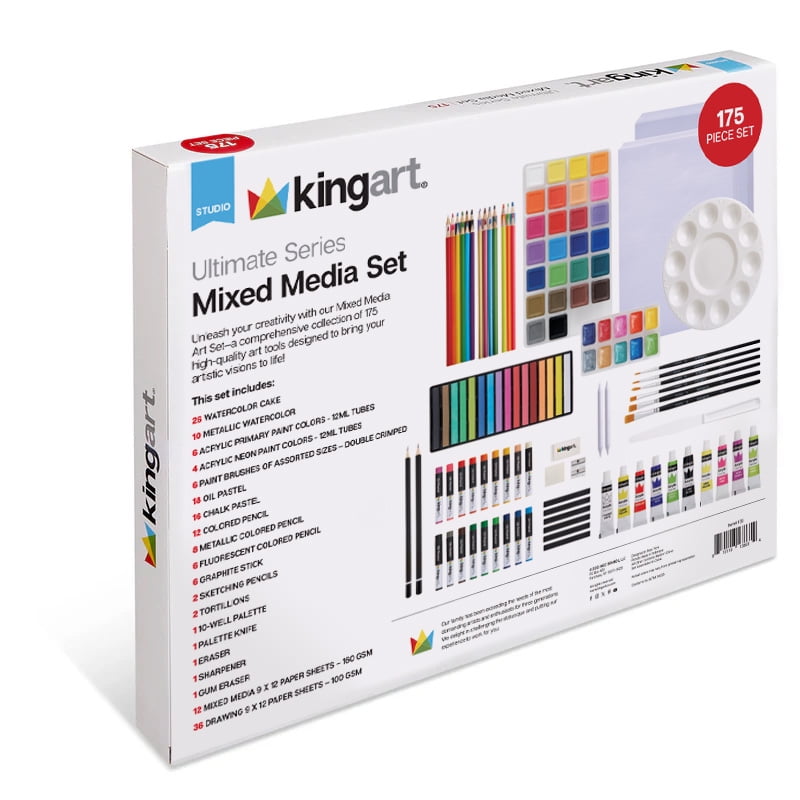 KINGART 175 Piece Complete Art Set for Drawing, Painting & Sketching