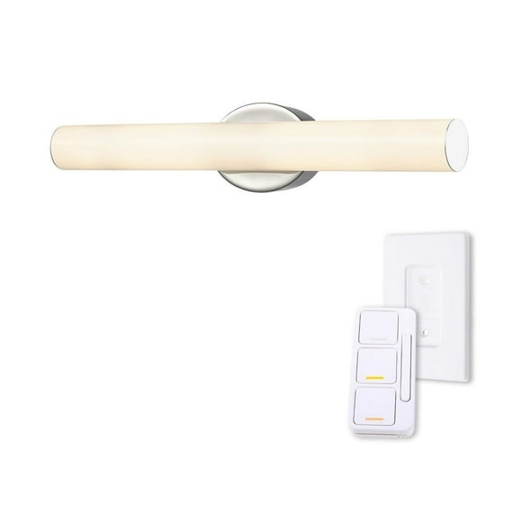 Ambiance Select applique murale couleur ajustable chrome de 24 po à DEL intégrée avec diffuseur en acrylique givré et télécommande murale avec gradateur