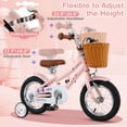 thumbnail image 6 of Costway 12 Inch Bicycle with Height Adjustable Handlebar & Seat Basket Bell Training Wheels Pink, 6 of 10