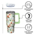 thumbnail image 3 of Holiday 30oz Merry Christmas Tumbler with Handle and Straw, Santa Snowflake Cup, Winter Insulated Stainless Steel Coffee Mug, Gifts for Women Men, 3 of 5