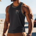 thumbnail image 2 of Garbnen Mens Summer Tank Top Vacation Crew Neck Mens Sleeveless Shirts Lightweight Gym Big and Tall Muscle Shirts Men with Pockets Black XXXL, 2 of 8