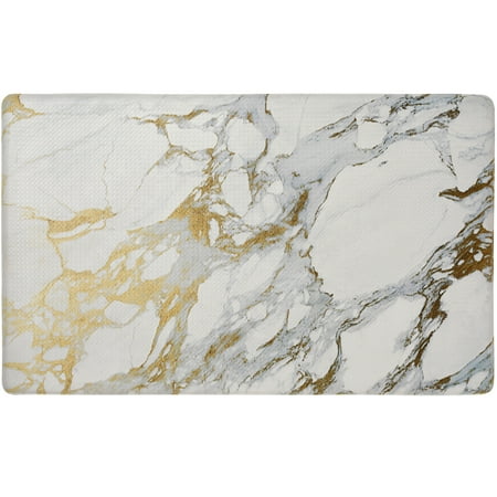 

SoHome Cozy Living Modern Marble Anti-Fatigue Kitchen Mat Gold/White 17.5 x30