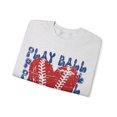 thumbnail image 3 of Play Ball Baseball Heart Sweatshirt, Distressed Vintage Baseball Shirt Gift, 3 of 7