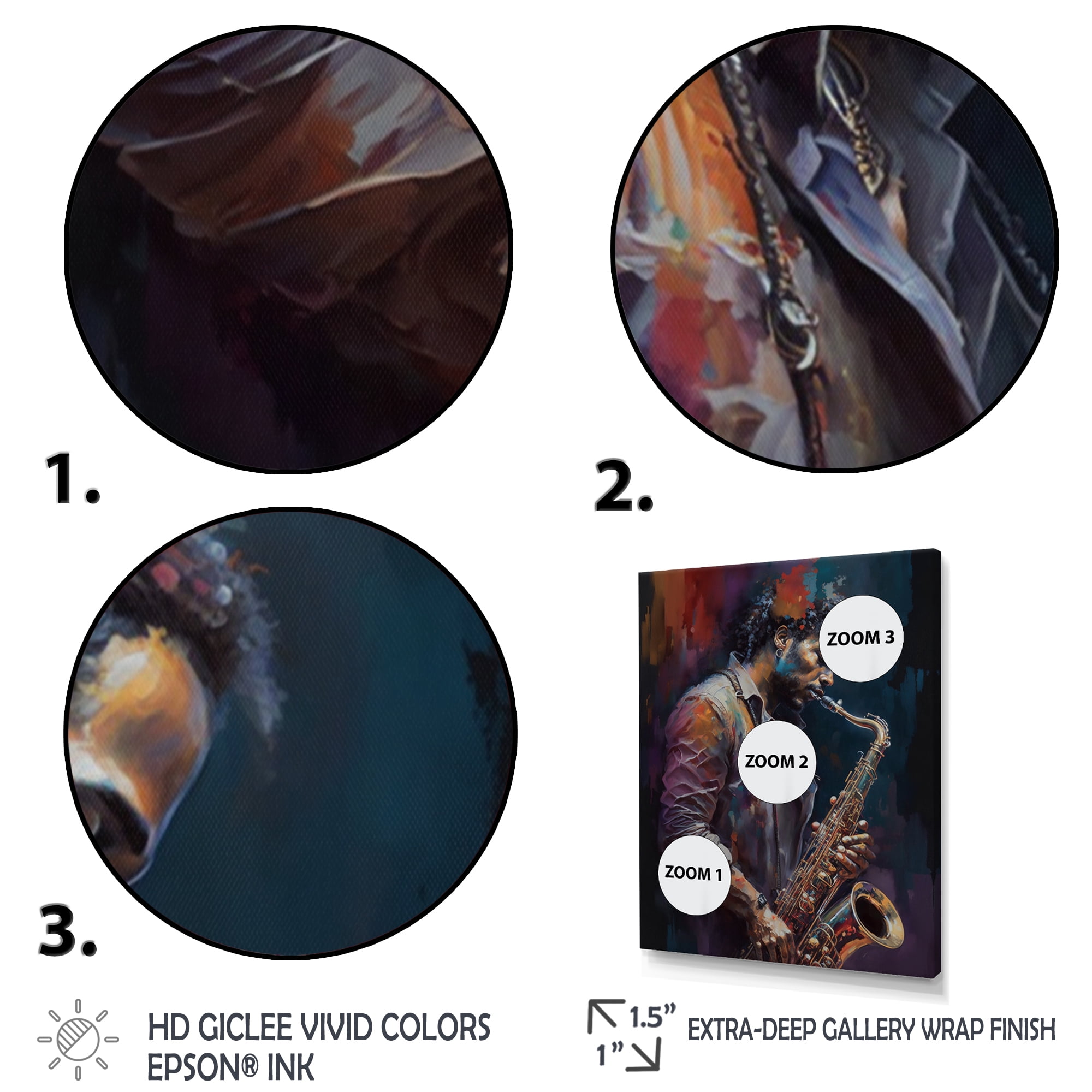 Designart Saxophone Player On Stage III Canvas Wall Art