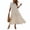 White, variant on Laqbezok Women's V-Neck Tiered Midi Dress, Casual Short Sleeve Cuffed Summer Sundress, Loose Fit Ruffle Flowy Boho Gown