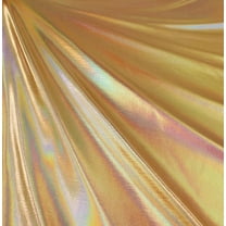 FabricLA Hologram Metallic Foil Spandex Knit Fabric 4-Way Stretch, 60" Inch Wide | Gold Iridescent