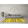 thumbnail image 3 of Ahgly Company Machine Washable Indoor Square Abstract Yellow Contemporary Area Rugs, 6' Square, 3 of 4