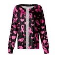 thumbnail image 5 of Scrub Jackets Women Printed Scrubs Blouse with Pocket,Workwear Top for Daily Nursing Uniform Breast Cancer Awareness Multi Xl, 5 of 5