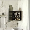 thumbnail image 4 of Matte Black Metal Corner Medicine Cabinet, 18x24 Inch Arched Mirror Bath Storage with Adjustable Shelves for Small Bathroom, 4 of 10