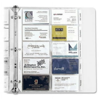 C-Line Business Card Holder Pages, Poly Without Tabs, 20 Cards/Page, 11 x 9 inch