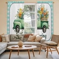 thumbnail image 2 of Hello Spring Kitchen Curtain for Berdoom Living Room Cafe 72 Inch Length, Easter Flowers Green Truck Floral Blue Plaid Tiers Curtains Light Filtering Drapes Window Treatment 2 Panels 52"Wx72"L, 2 of 8