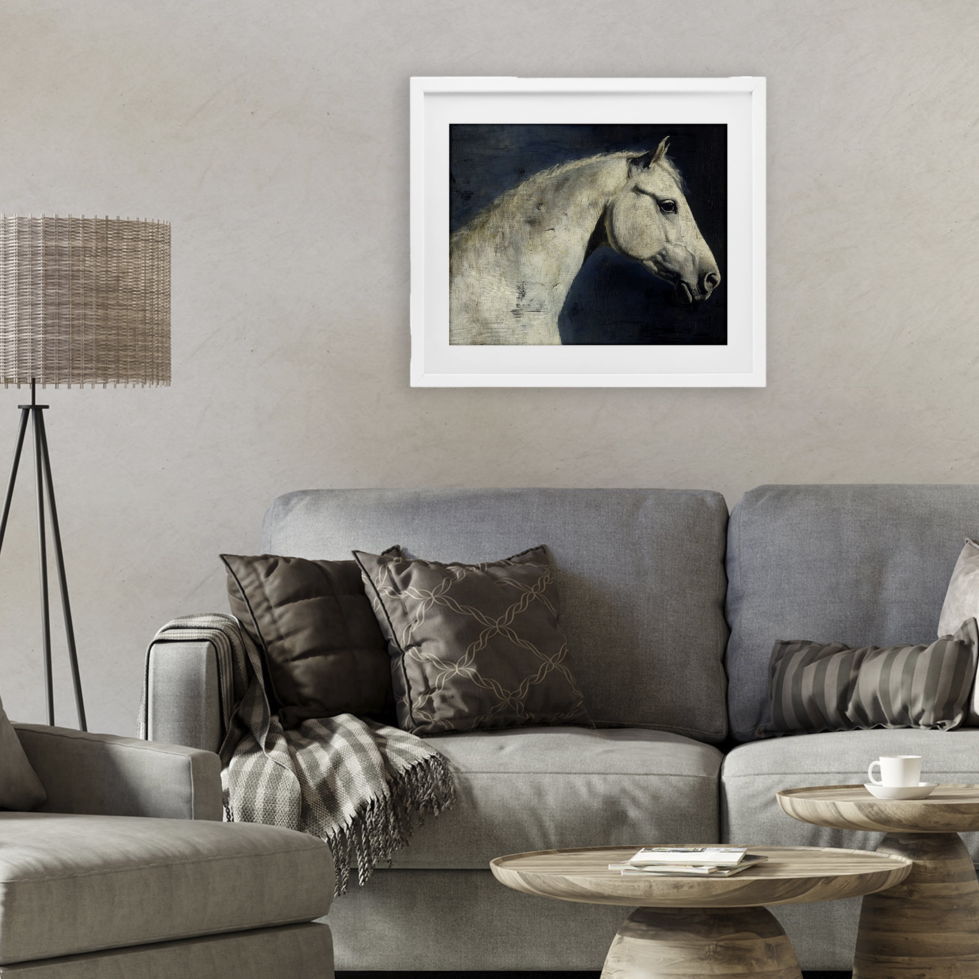 Stupell Industries Equine On The Blue Night White Framed Print Under Glass, design by Svetlana Aleynikova