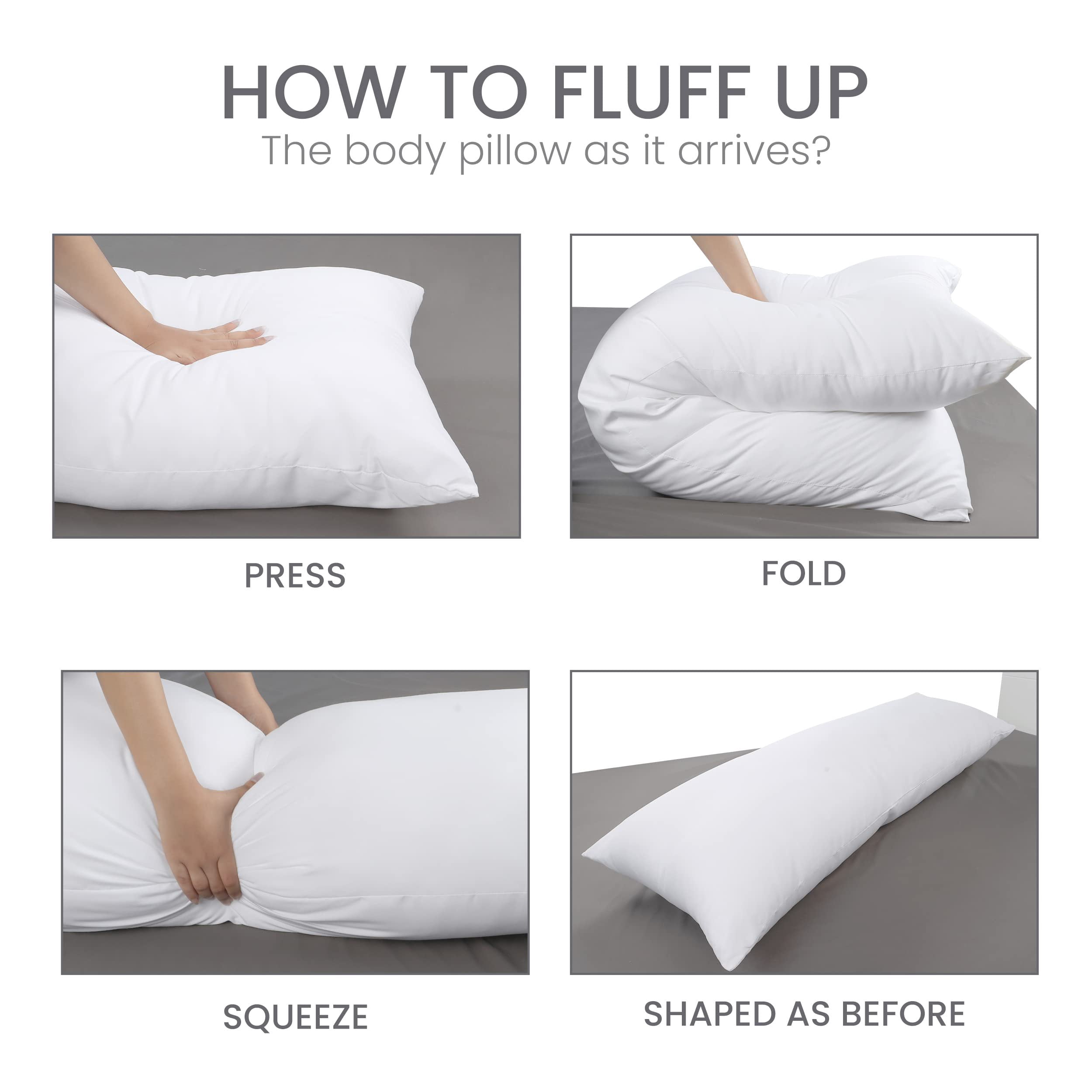 Utopia Bedding Full Body Pillow for Adults White, 20 x 54 Inch, Long Pillow Insert for Sleeping, Ideal for Side Sleepers