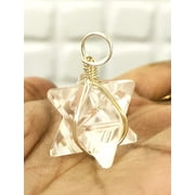 crystalmiracle Natural Clear Quartz Merkaba Star Pendant Positive Energy Peace Fashion Jewelry Men Women Gift Healing Divine Handcrafted Accessory