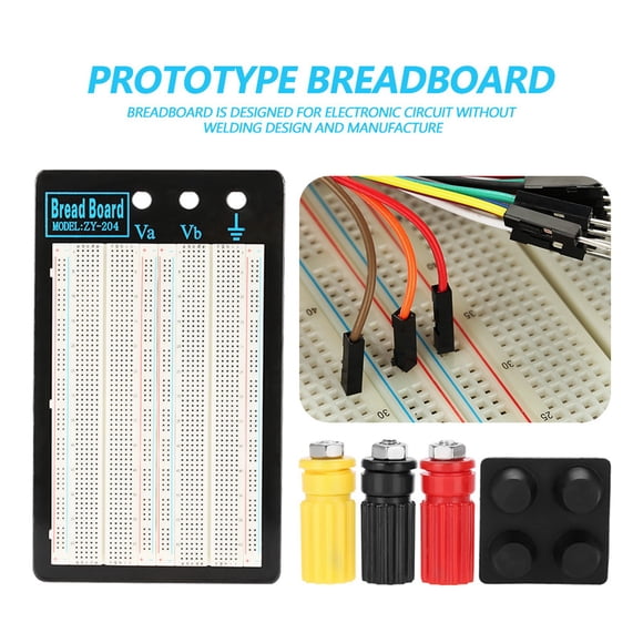 M Buder Placa De Pruebas Breadboard Sin Soldadura 1660 Puntos De Contacto Para Experimentos De Circuitos Electrónicos Y Prototipos De Placa Base De Aluminio 21.5 cm