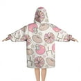 thumbnail image 2 of Pink Football Blanket Hoodies for Kids 6-13YR Oversize Wearable Blanket Hoodies for Boys Girls Teens, 2 of 7