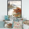 thumbnail image 2 of Designart 'View Of The Lake In Autumn Colored' Traditional Framed Canvas Wall Art Print, 2 of 5