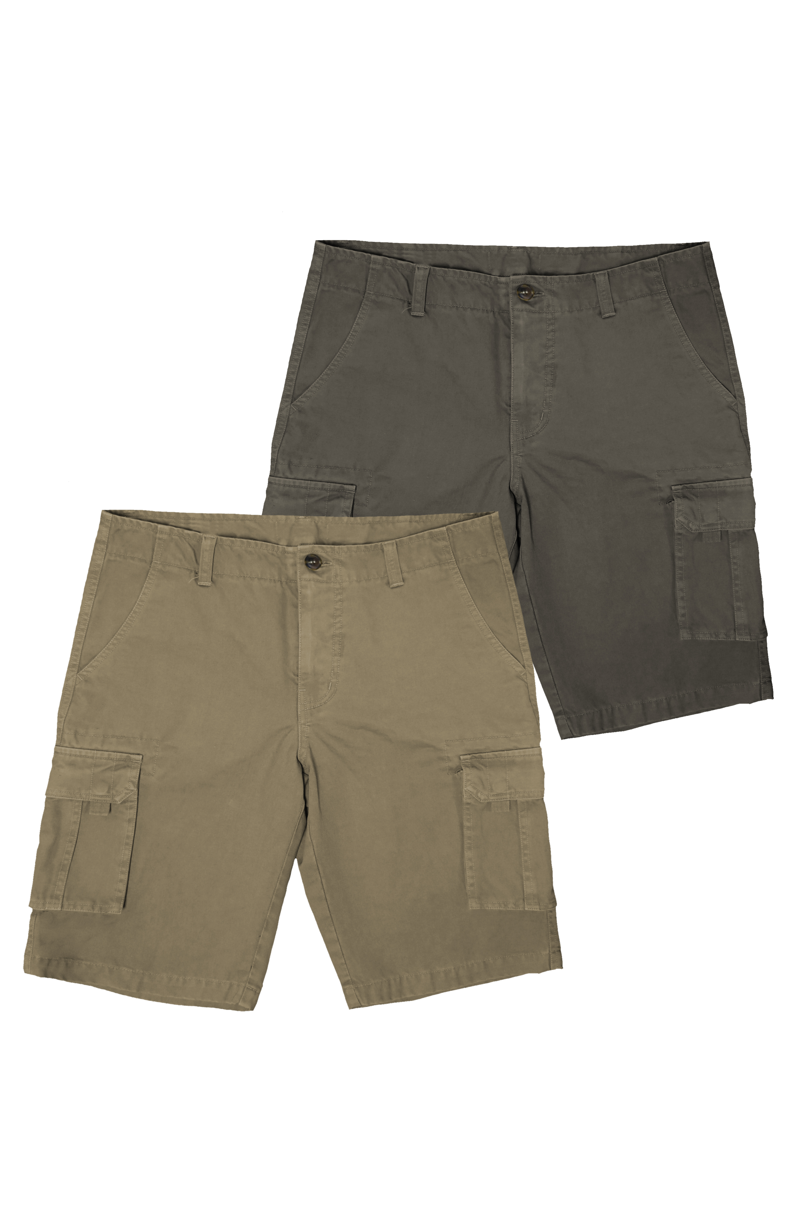 Victory Outfitters Men's Cotton Twill Cargo Shorts 2 Pack - Khaki ...
