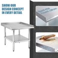 thumbnail image 4 of HALLY Stainless Steel Equipment Stand 28x24 Inches with Undershelf, NSF Commercial Prep & Work Table with Rear and Side Risers, Heavy Duty Grill for Kitchen, Bar, Rest, 4 of 7