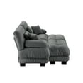 thumbnail image 6 of KYLE & KAY 94"Loveseat Sofa, Chenille 2 Seater Cloud Couch with 4 Soft Pillows, Upholstered Deep Seat Sleeper Sofa with 2 Ottomans for Living Room, Apartment, Office, Gray, 6 of 7