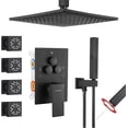 thumbnail image 6 of Shower Faucet Set Matte  Shower System Push Button Diverter Shower Faucet with in Handheld Ceiling Mount  Shower Head with  Wall Mount Shower Head, 6 of 6
