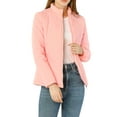 thumbnail image 5 of MODA NOVA Juniors Stand Collar Long Sleeves Zip Up Lightweight Quilted Jacket Pink M, 5 of 6