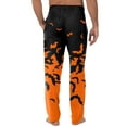 thumbnail image 5 of WTOBBY Men's Casual Knitted Halloween Print Pajama Pants with Pockets,Soft Fabric for Home Wear and Sleepwear, Spooky Design Ideal for Relaxation and Holiday Comfort,Orange L, 5 of 8