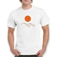thumbnail image 2 of Geometric Sun And Dessert Graphic Men White T-Shirt, Male Medium, 2 of 4